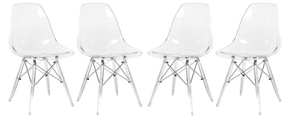 Dover Molded Side Chair with Acrylic Base, Set of 4