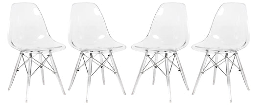 Dover Molded Side Chair with Acrylic Base, Set of 4