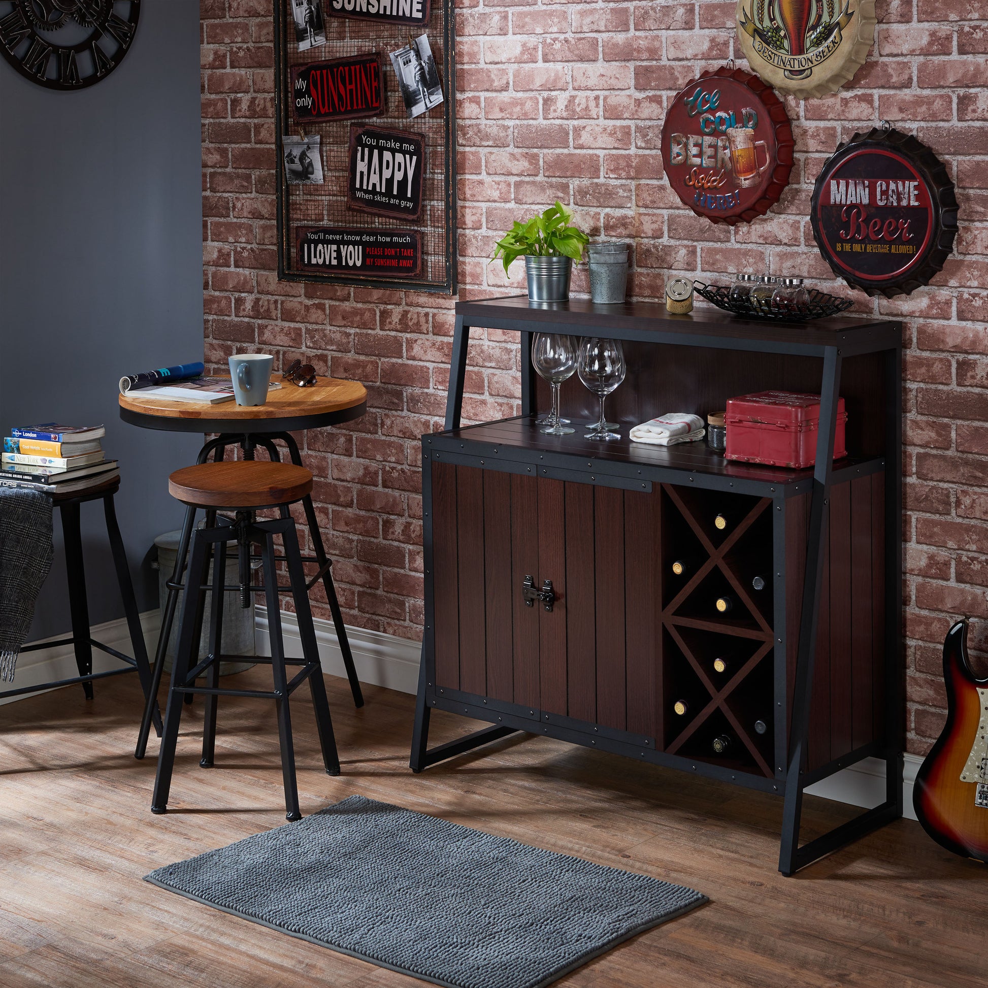 Jerell Rustic Dining Server in Walnut - living-essentials