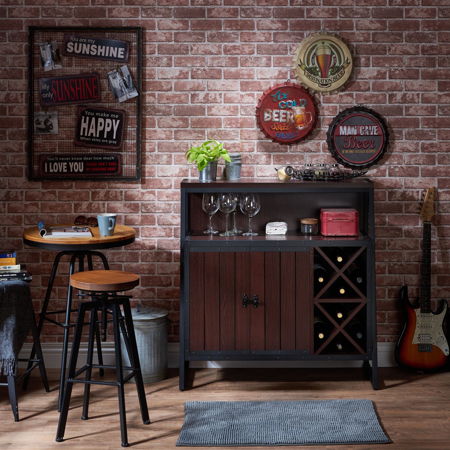 Jerell Rustic Dining Server in Walnut - living-essentials