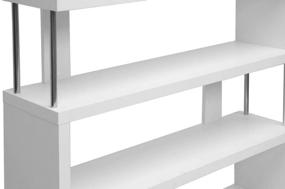 Barrett White Six-Shelf Modern Bookcase - living-essentials