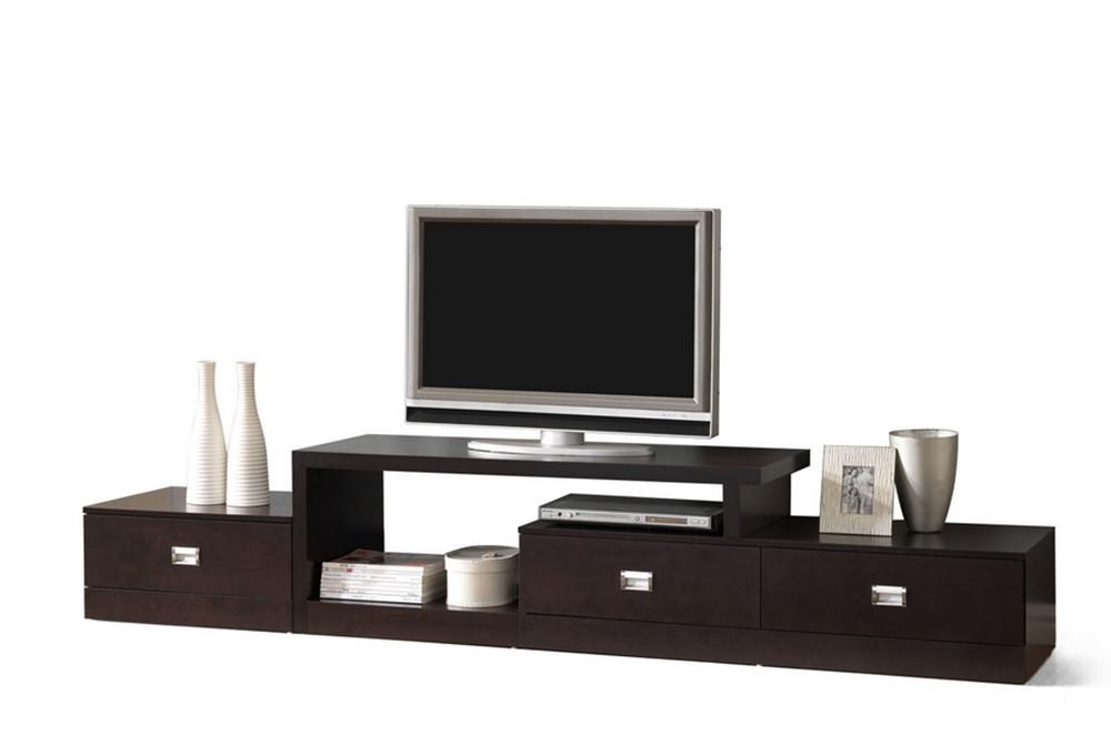 Milena Brown Asymmetrical Modern TV Stand EMFURN