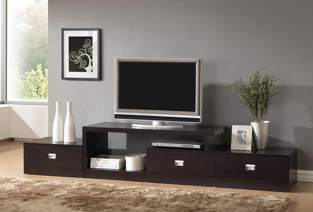 Milena Brown Asymmetrical Modern TV Stand - living-essentials