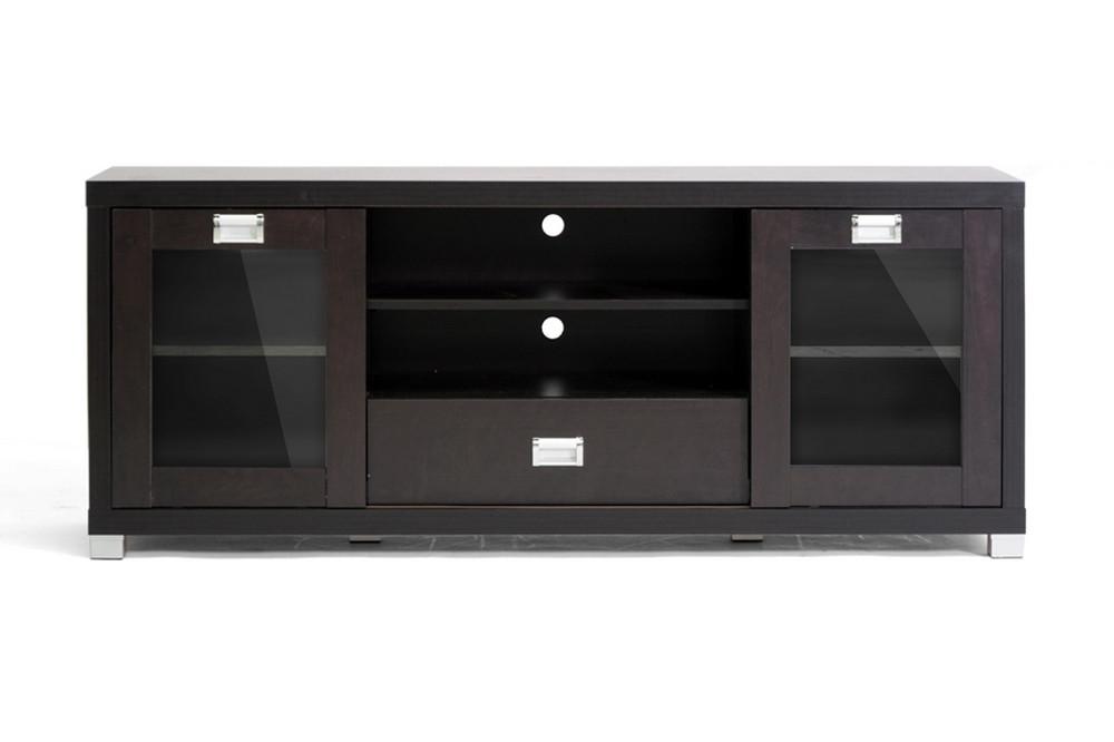 Misha Modern TV Stand with Glass Doors - living-essentials