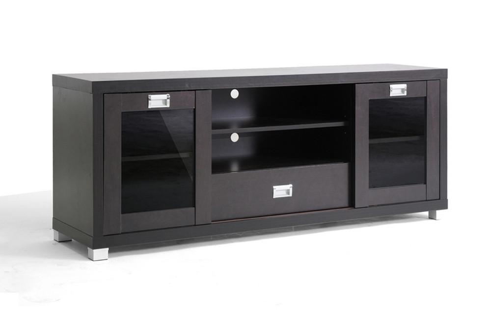 Misha Modern TV Stand with Glass Doors - living-essentials