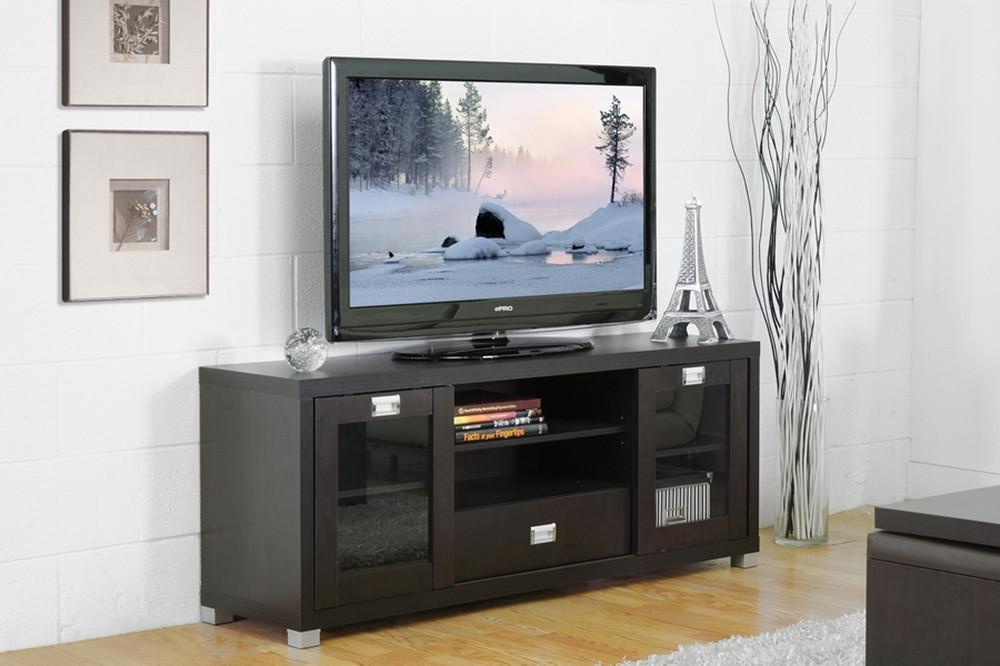 Misha Modern TV Stand with Glass Doors EMFURN