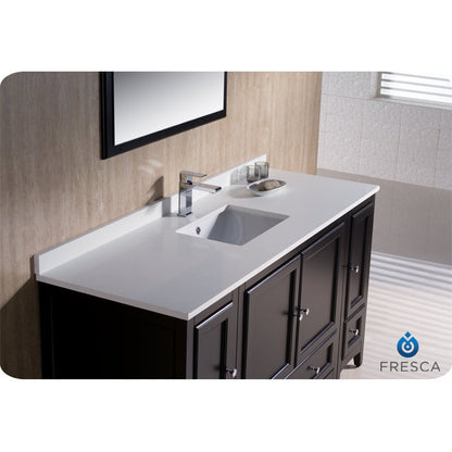 Fresca Oxford 60" Espresso Traditional Bathroom Vanity w/ 2 Side Cabinets - living-essentials