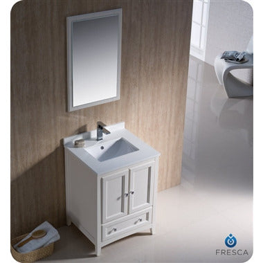 Fresca Oxford 24" Antique White Traditional Bathroom Vanity - living-essentials