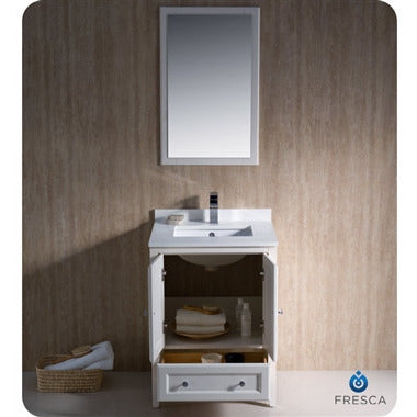 Fresca Oxford 24" Antique White Traditional Bathroom Vanity - living-essentials