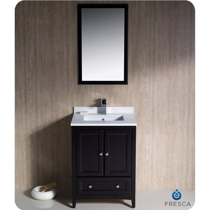 Fresca Oxford 24" Espresso Traditional Bathroom Vanity - living-essentials