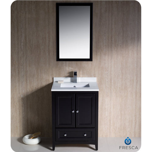 Fresca Oxford 24" Espresso Traditional Bathroom Vanity - living-essentials