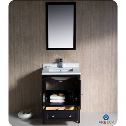 Fresca Oxford 24" Espresso Traditional Bathroom Vanity - living-essentials
