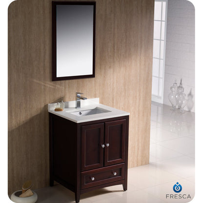 Fresca Oxford 24" Mahogany Traditional Bathroom Vanity - living-essentials