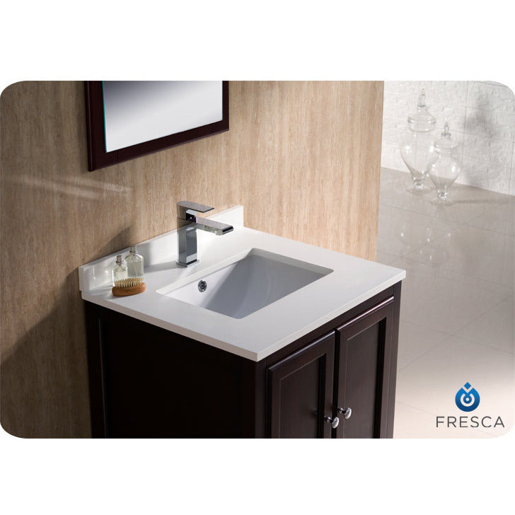 Fresca Oxford 24" Mahogany Traditional Bathroom Vanity - living-essentials