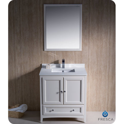 Fresca Oxford 30" Antique White Traditional Bathroom Vanity - living-essentials