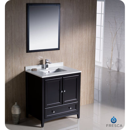 Fresca Oxford 30" Espresso Traditional Bathroom Vanity - living-essentials