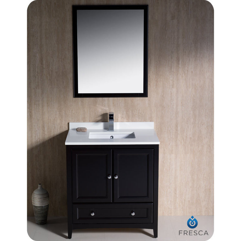 Fresca Oxford 30" Espresso Traditional Bathroom Vanity - living-essentials
