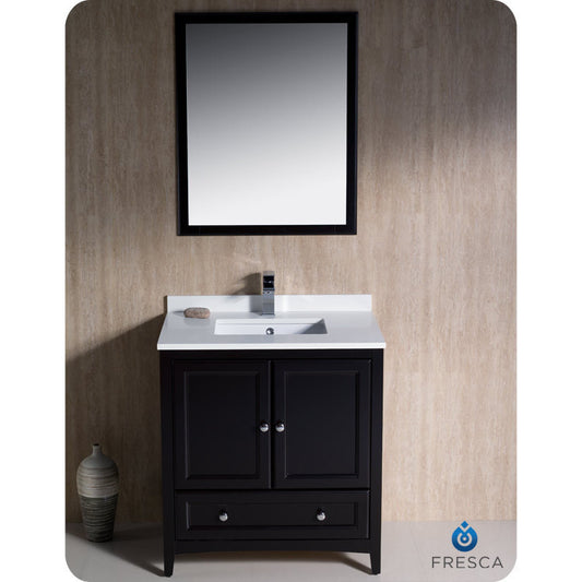 Fresca Oxford 30" Espresso Traditional Bathroom Vanity - living-essentials