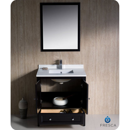 Fresca Oxford 30" Espresso Traditional Bathroom Vanity - living-essentials