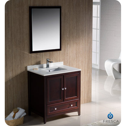 Fresca Oxford 30" Mahogany Traditional Bathroom Vanity - living-essentials
