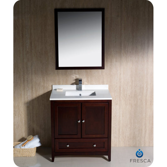 Fresca Oxford 30" Mahogany Traditional Bathroom Vanity - living-essentials