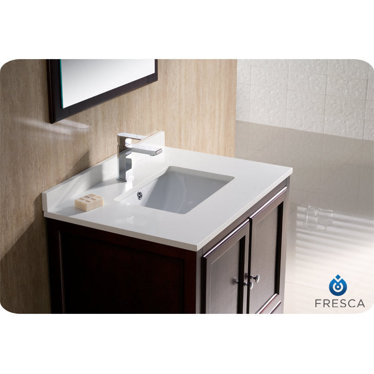 Fresca Oxford 30" Mahogany Traditional Bathroom Vanity - living-essentials