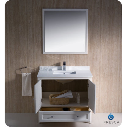 Fresca Oxford 36" Antique White Traditional Bathroom Vanity - living-essentials