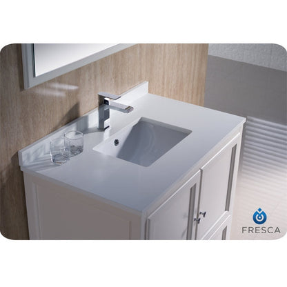 Fresca Oxford 36" Antique White Traditional Bathroom Vanity - living-essentials