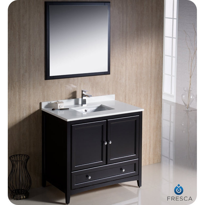 Fresca Oxford 36" Espresso Traditional Bathroom Vanity - living-essentials