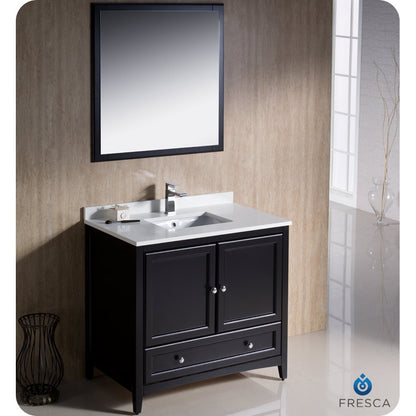 Fresca Oxford 36" Espresso Traditional Bathroom Vanity - living-essentials