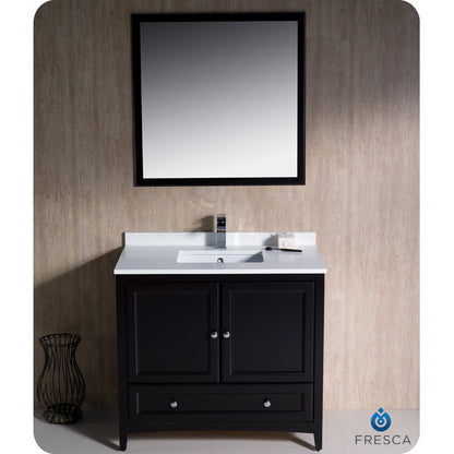 Fresca Oxford 36" Espresso Traditional Bathroom Vanity - living-essentials
