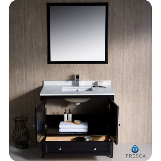 Fresca Oxford 36" Espresso Traditional Bathroom Vanity - living-essentials