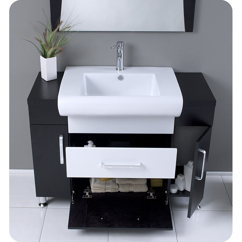 Fresca Vita Modern Bathroom Vanity w/ Wenge Wood Finish - living-essentials