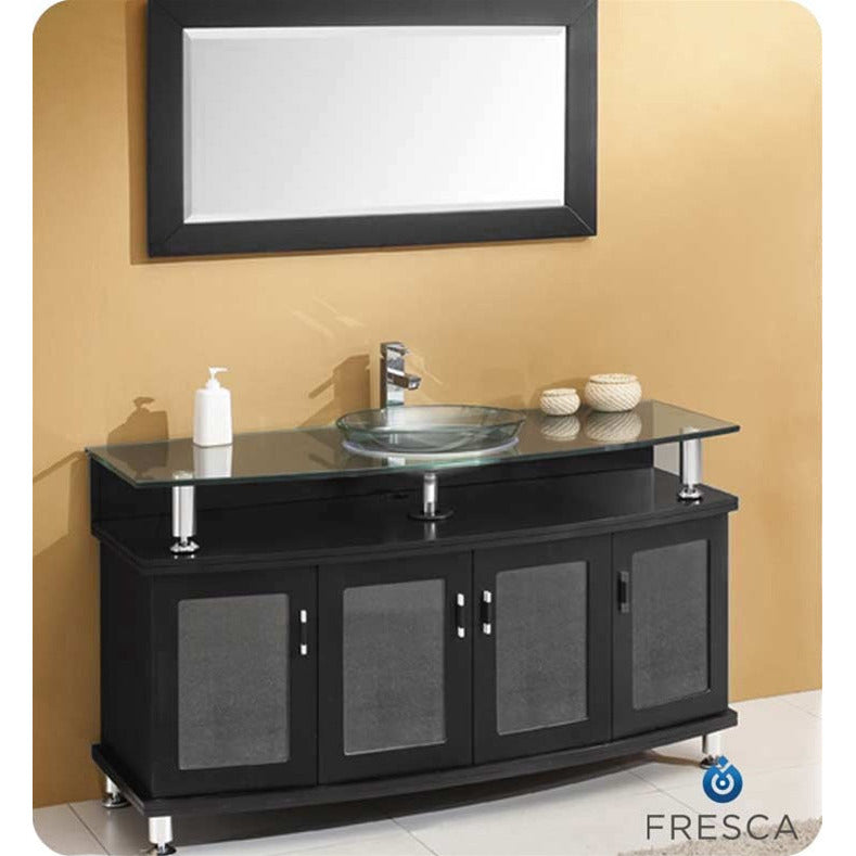 Fresca Contento 55" Espresso Modern Bathroom Vanity w/ Mirror - living-essentials