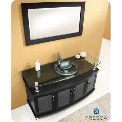 Fresca Contento 55" Espresso Modern Bathroom Vanity w/ Mirror - living-essentials