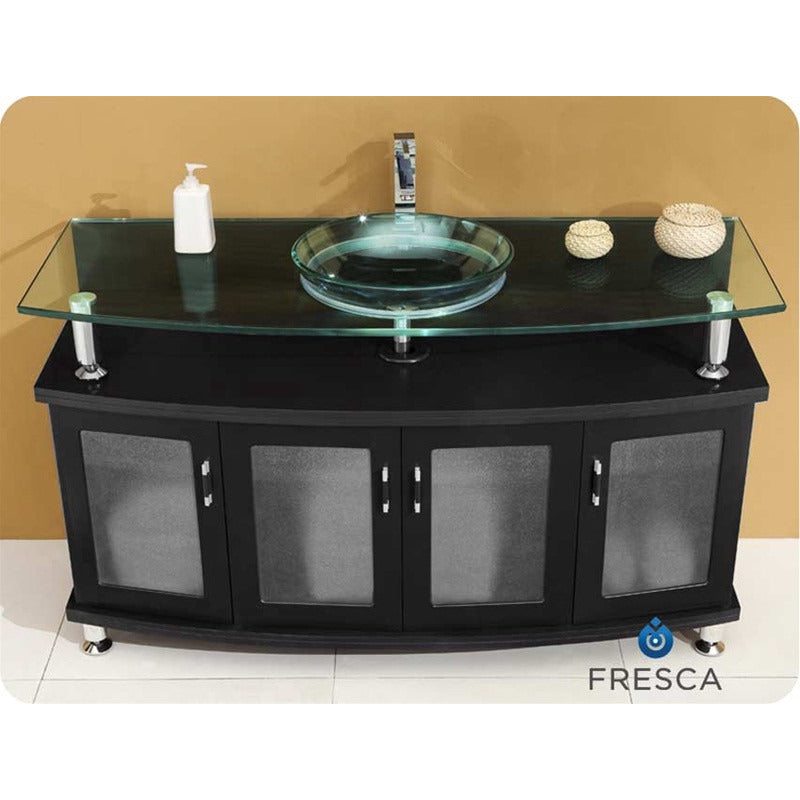 Fresca Contento 55" Espresso Modern Bathroom Vanity w/ Mirror - living-essentials