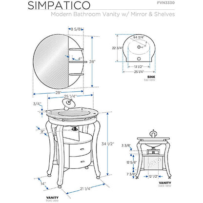 Fresca Simpatico Espresso Modern Bathroom Vanity w/ Mirror & Shelves - living-essentials
