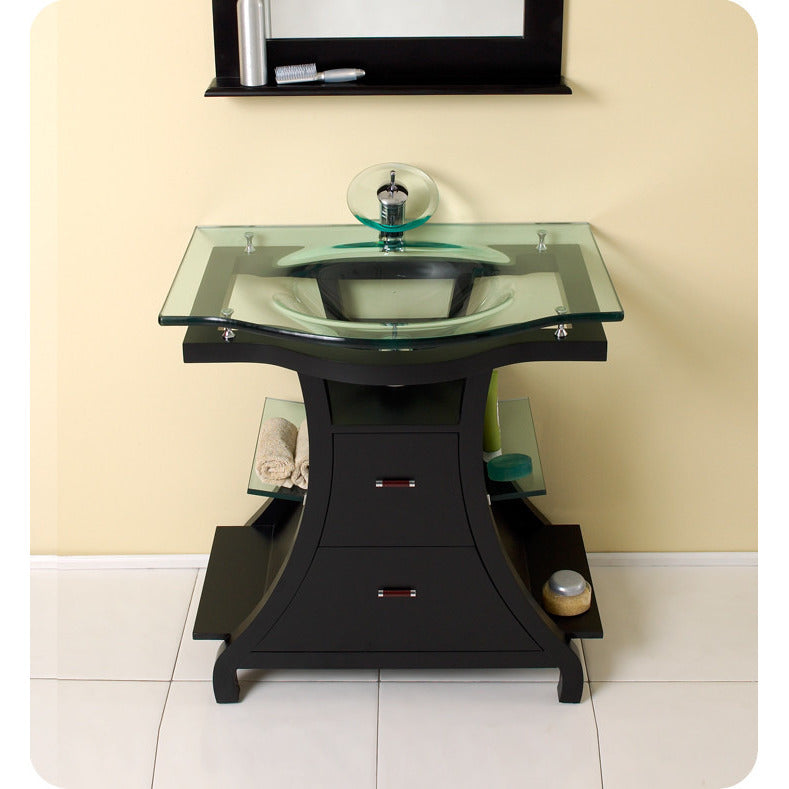 Fresca Cortese Espresso Modern Bathroom Vanity with Mirror - living-essentials