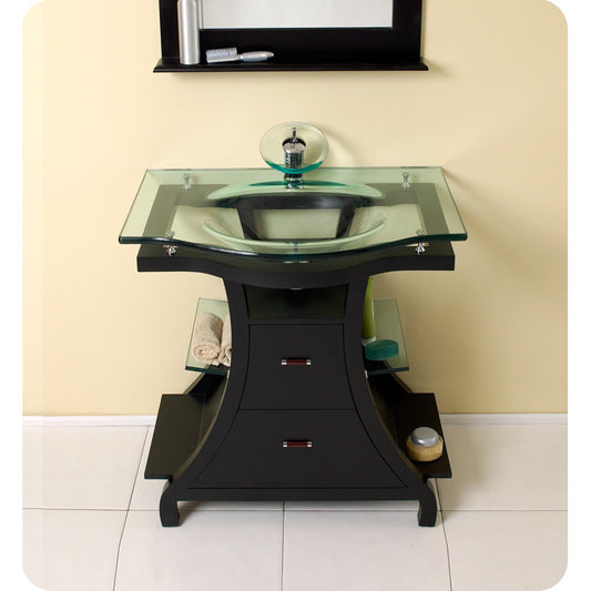 Fresca Cortese Espresso Modern Bathroom Vanity with Mirror - living-essentials