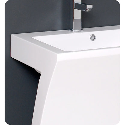 Fresca Quadro White Pedestal Sink w/ Medicine Cabinet - Modern Bathroom Vanity - living-essentials