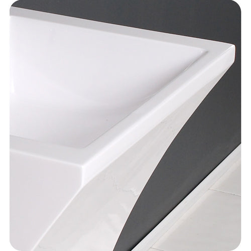 Fresca Quadro White Pedestal Sink w/ Medicine Cabinet - Modern Bathroom Vanity - living-essentials