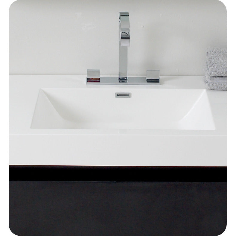 Fresca Mezzo Black Modern Bathroom Vanity w/ Medicine Cabinet - living-essentials