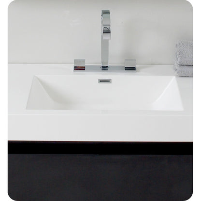 Fresca Mezzo Black Modern Bathroom Vanity w/ Medicine Cabinet - living-essentials