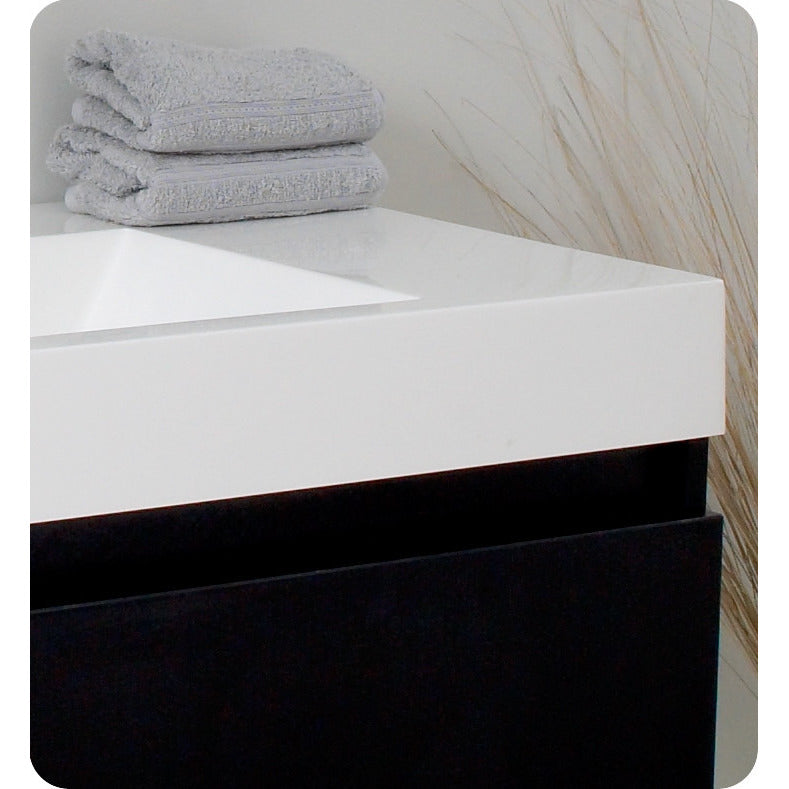 Fresca Mezzo Black Modern Bathroom Vanity w/ Medicine Cabinet - living-essentials