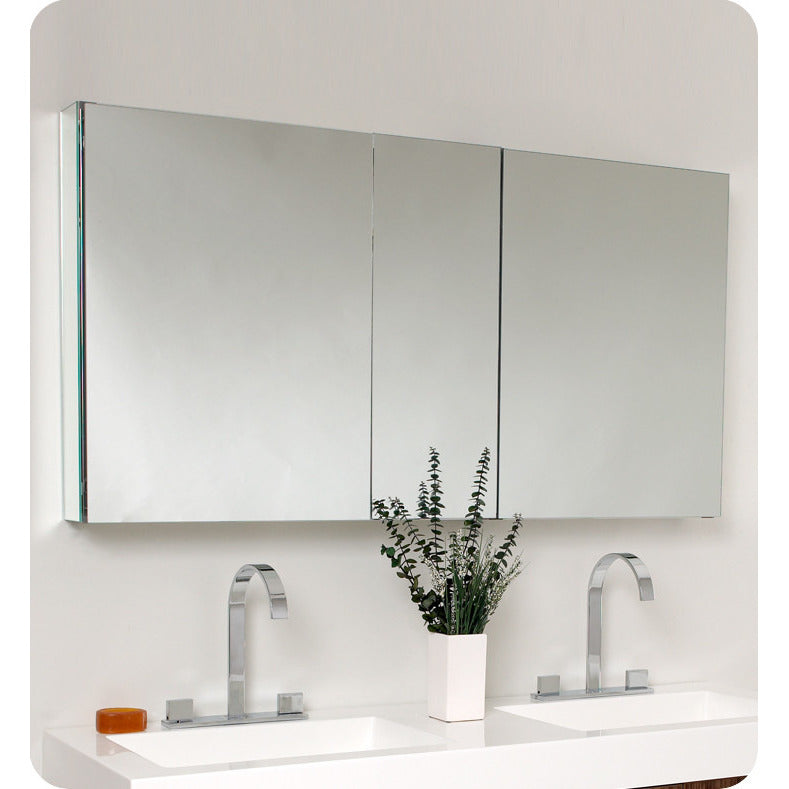 Fresca Opulento Walnut Modern Double Sink Bathroom Vanity w/ Medicine Cabinet - living-essentials