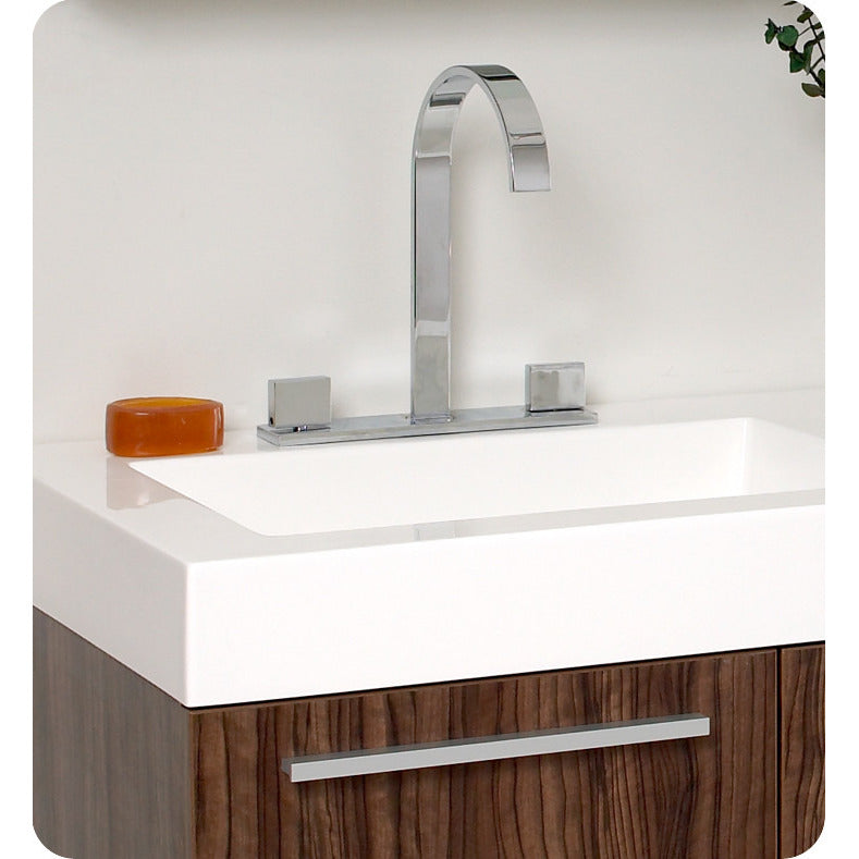 Fresca Opulento Walnut Modern Double Sink Bathroom Vanity w/ Medicine Cabinet - living-essentials