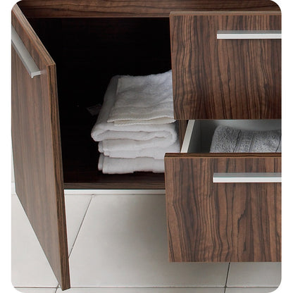 Fresca Opulento Walnut Modern Double Sink Bathroom Vanity w/ Medicine Cabinet - living-essentials