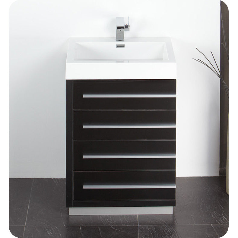 Fresca Livello 24" Black Modern Bathroom Vanity w/ Medicine Cabinet - living-essentials