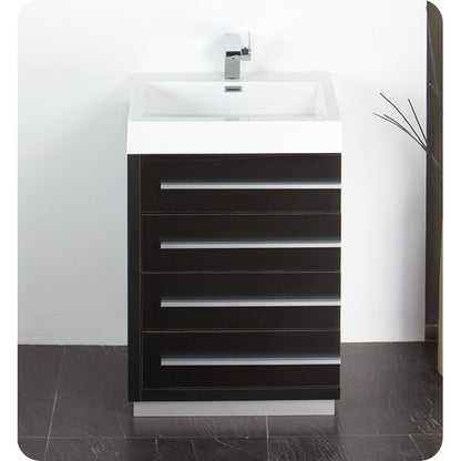 Fresca Livello 24" Black Modern Bathroom Vanity w/ Medicine Cabinet - living-essentials