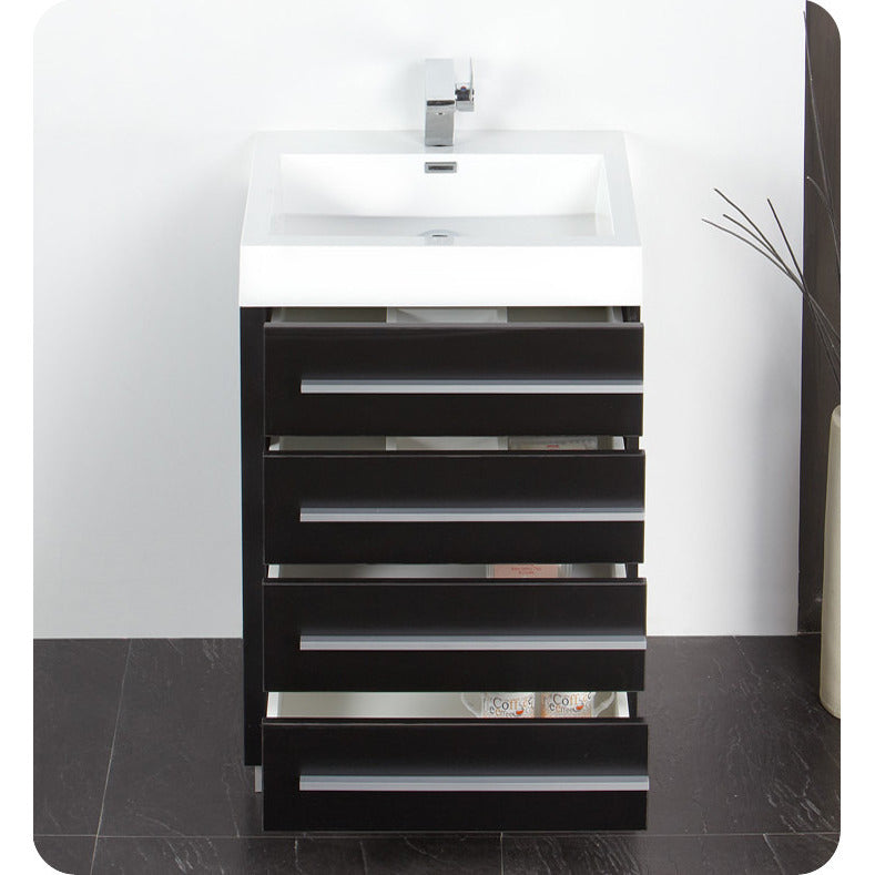 Fresca Livello 24" Black Modern Bathroom Vanity w/ Medicine Cabinet - living-essentials